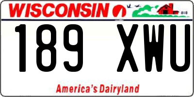 WI license plate 189XWU