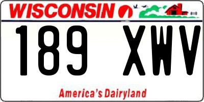 WI license plate 189XWV