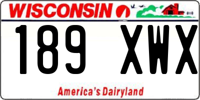 WI license plate 189XWX