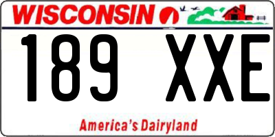 WI license plate 189XXE