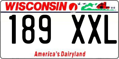 WI license plate 189XXL