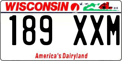 WI license plate 189XXM