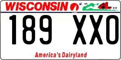 WI license plate 189XXO