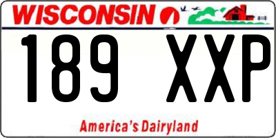 WI license plate 189XXP