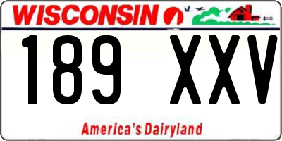 WI license plate 189XXV