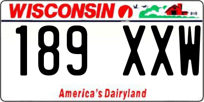WI license plate 189XXW