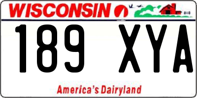 WI license plate 189XYA