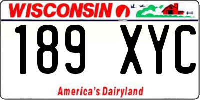 WI license plate 189XYC