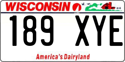 WI license plate 189XYE