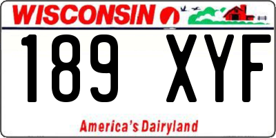 WI license plate 189XYF