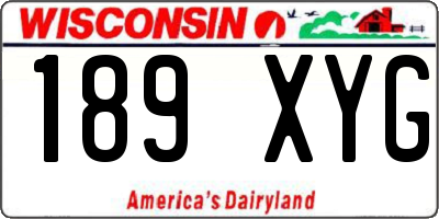 WI license plate 189XYG
