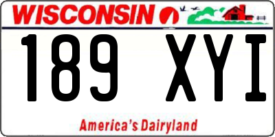 WI license plate 189XYI