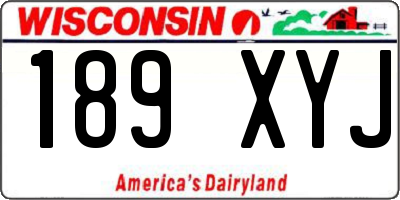 WI license plate 189XYJ
