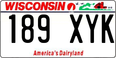 WI license plate 189XYK