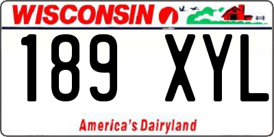 WI license plate 189XYL