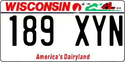 WI license plate 189XYN