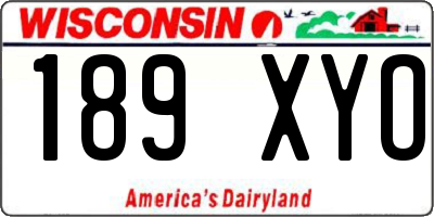 WI license plate 189XYO