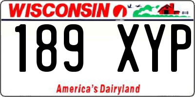 WI license plate 189XYP