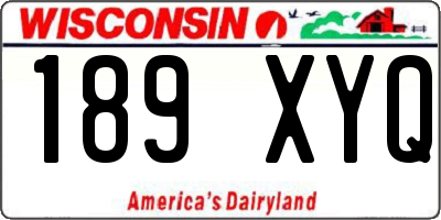 WI license plate 189XYQ