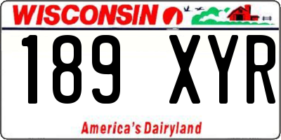 WI license plate 189XYR