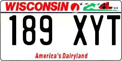 WI license plate 189XYT