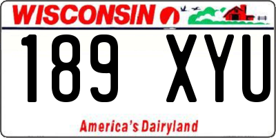 WI license plate 189XYU