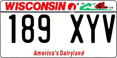 WI license plate 189XYV