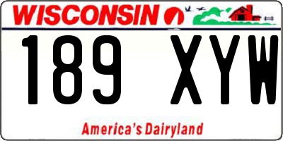 WI license plate 189XYW