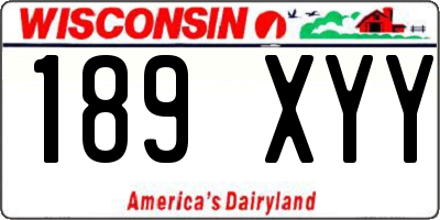 WI license plate 189XYY