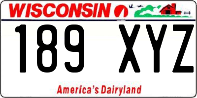 WI license plate 189XYZ