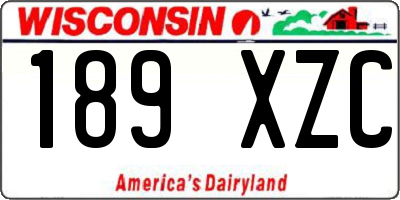 WI license plate 189XZC