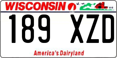 WI license plate 189XZD