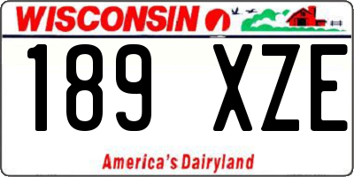 WI license plate 189XZE