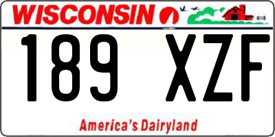 WI license plate 189XZF