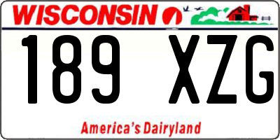 WI license plate 189XZG