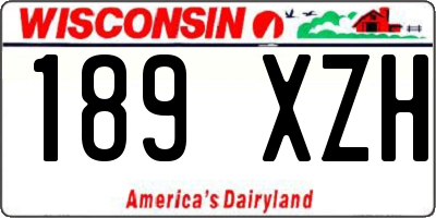 WI license plate 189XZH