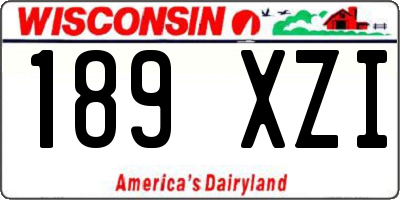 WI license plate 189XZI