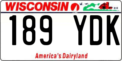WI license plate 189YDK