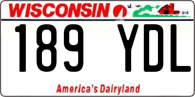 WI license plate 189YDL