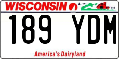 WI license plate 189YDM