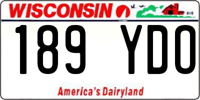 WI license plate 189YDO