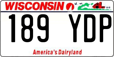 WI license plate 189YDP