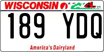 WI license plate 189YDQ