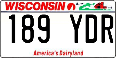 WI license plate 189YDR