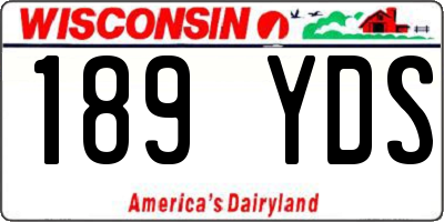 WI license plate 189YDS