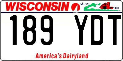 WI license plate 189YDT