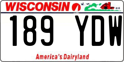 WI license plate 189YDW