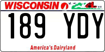 WI license plate 189YDY