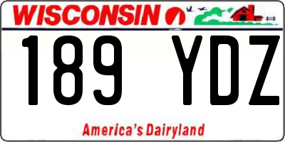 WI license plate 189YDZ