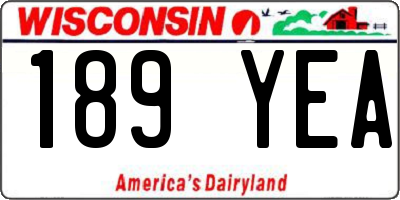 WI license plate 189YEA